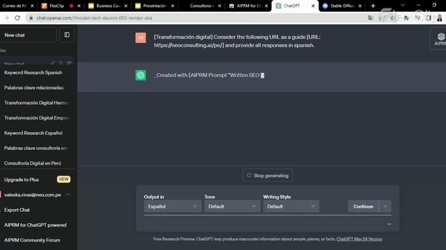 Selección Redacción De Contenido + Chat GPT AIPRM