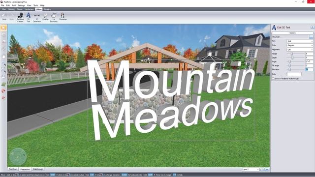 Realtime Landscaping- Adding 3D Text To A Sign