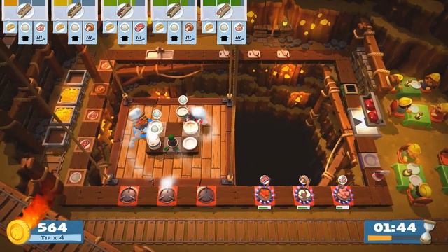 Overcooked 2 - Level 5-3, 4 Star (2-Player Co-op)