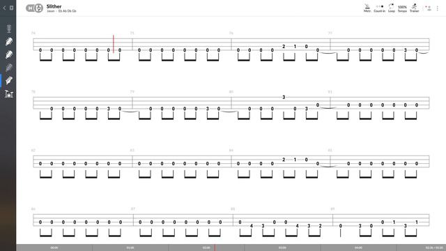 Metallica - Slither (BASS TAB PLAY ALONG)