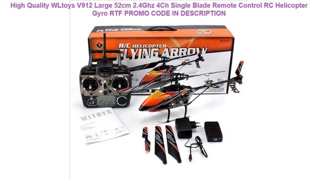 Review High Quality WLtoys V912 Large 52cm 2.4Ghz 4Ch Single Blade Remote Control RC Helicopter Gyr