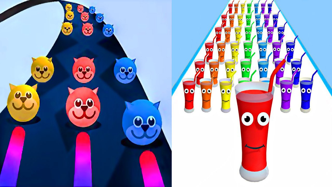Мобильные игры Color Road и Juice Run прохождение, геймплей и новые уровни для Android и IOS