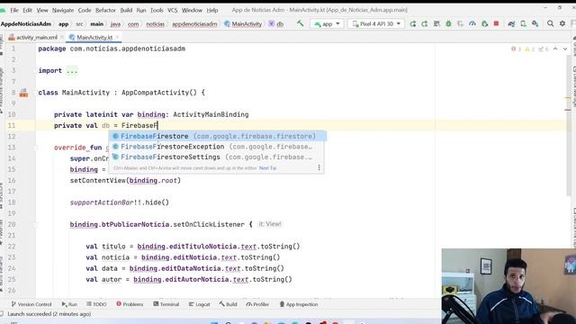 ANDROID STUDIO 2022 - CRIANDO 2 APLICATIVOS COMPLETOS COM FIREBASE E KOTLIN #03