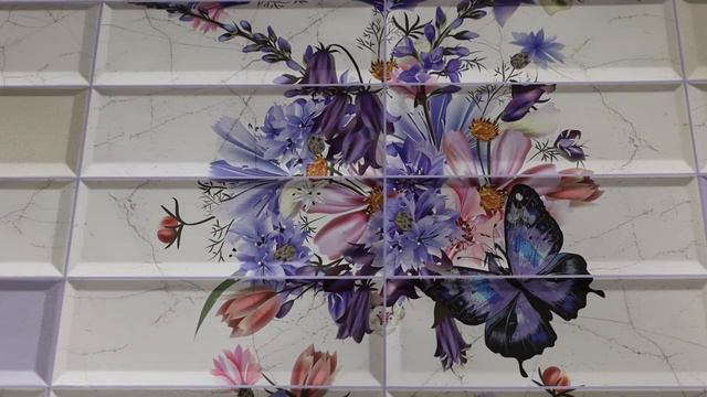 Панель ПВХ Плитка Космея 955х480 мм  &  PVC Panel Tile Cosmey 955x480 Mm рус