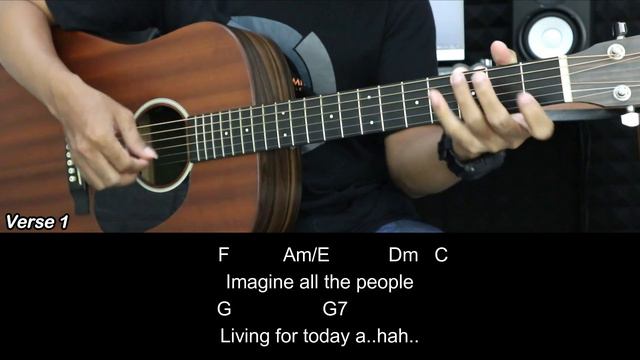 Imagine - John Lennon  EASY Guitar Tutorial with Chords  Lyrics - Guitar Lessons
