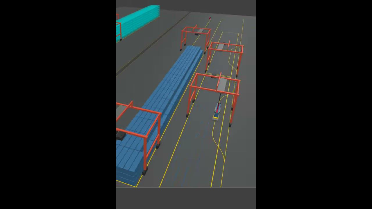 Цифровой двойник контейнерной площадки в Anylogic. Оптимизация. Поиск узких звеньев #Shorts