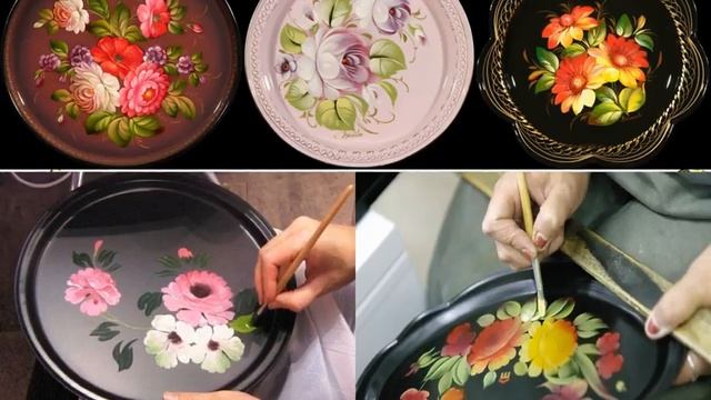 Урок ИЗО. Цветы на жостовских подносах