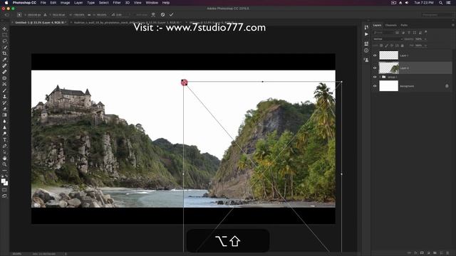 How To Create A Castle On Mountain !! Matte Painting !! Photoshop Tutorial