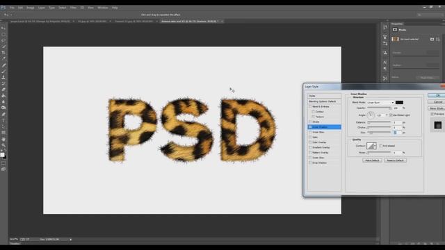 Photoshop: Үсэрхэг текст эффект