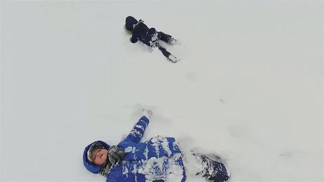 Прогулка 3 : Зимняя прогулка. Валяемся и ползаем в снегу, катаемся на санках.