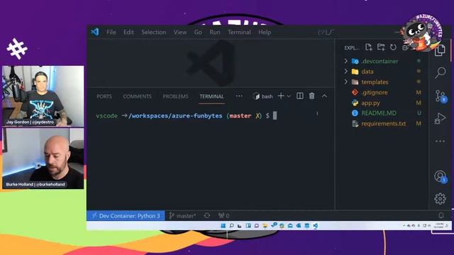 AzureFunBytes Episode 59 - Remote Possibilities With @burkeholland