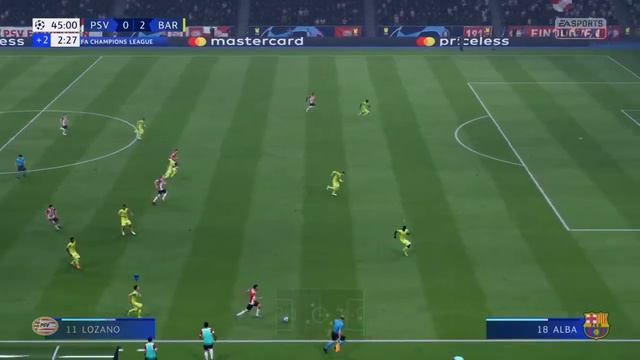 PSV Eindhoven Vs FC Barcelona UEFA Champions League FIFA 19 Gameplay
