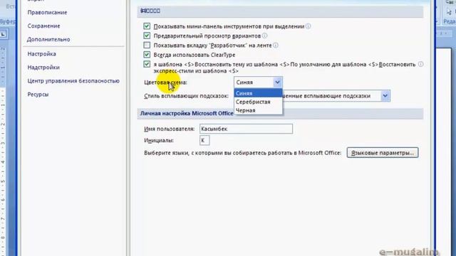 МS Word жалпы интерфейси