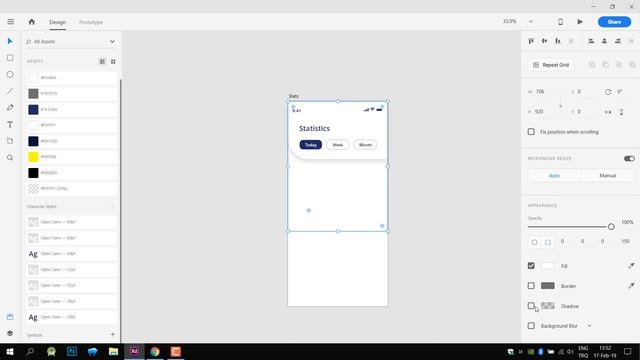 Statistic App UI Design | Mobile UI Design With Adobe XD #3