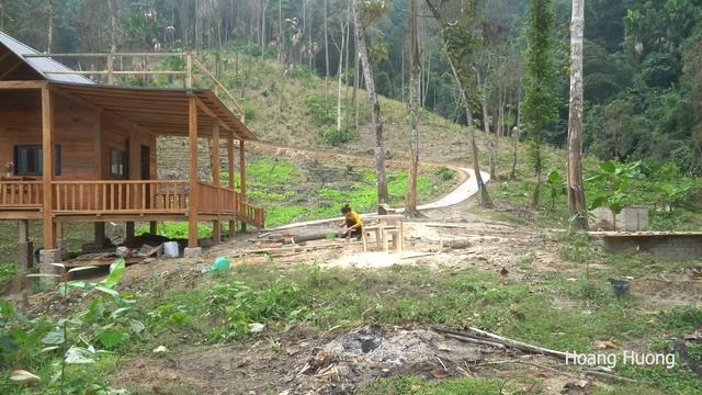 Building a Wooden House CABIN make tables and chairs on the Balcony  Hoang Huong