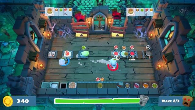 2P Overcooked 2 DLC Night Of The Hangry Horde - Horde 1