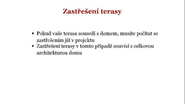 Zastřešení Terasy