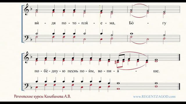 Глас 6, песнь 1, ирмос: 