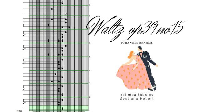 Waltz Op.39 No.15 (Johannes Brahms) - 17 Keys Kalimba Tabs In С Major
