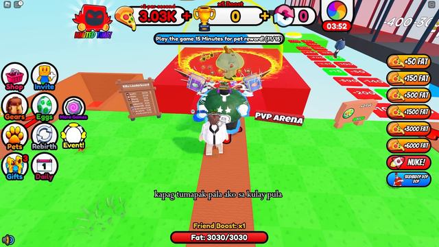 1 Second = More Fat In Roblox