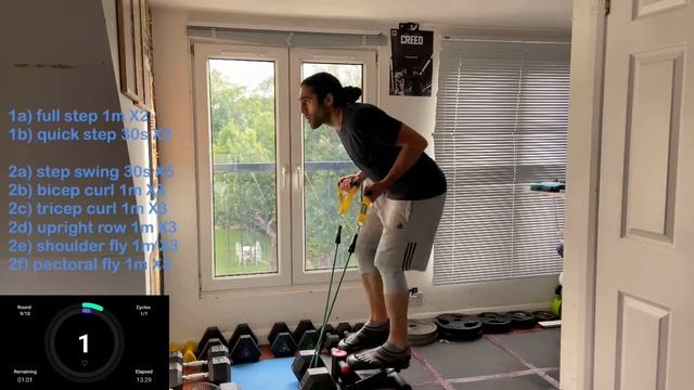 27 Minute Full Body Mini Stepper With Bands Workout