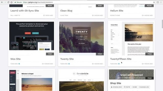 Grav CMS - Using A Skeleton Package