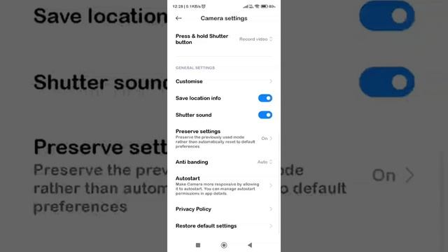 Reset Camera Settings In Xiaomi 12 Lite, Xiaomi 12 Lite,Reset Camera Setting