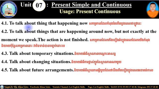 Ep067.Grammar Spectrum01.Unit07: Usage Of Present Simple And Present Continuous.