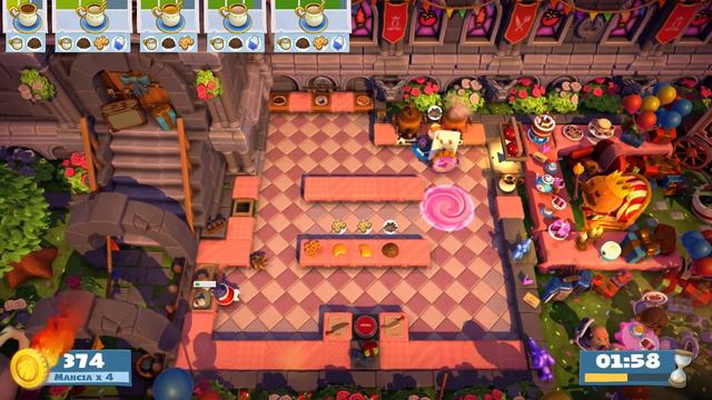 Overcooked All You Can Eat. Birthday Party 1-3  | 2 Players Online Coop 3 Stars | 978