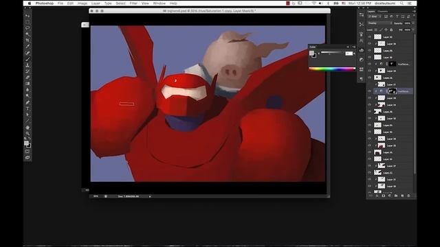 Photoshop: Dice Tsutsumi's Painting Demo -  Tonko School (#007)