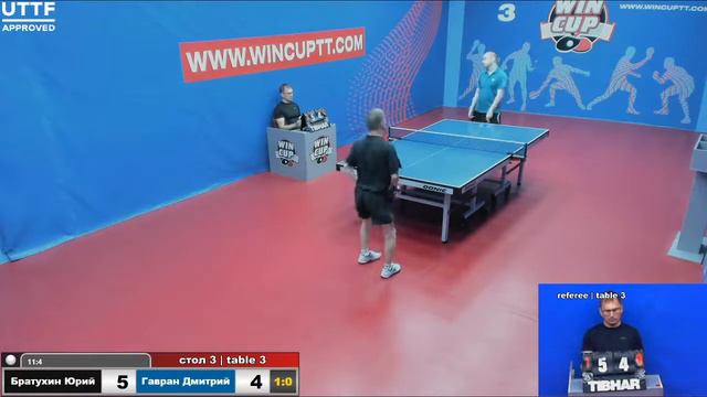 Братухин Юрий 3-0 Гавран Дмитрий  Турнир Восток 3 WIN CUP 23.06.21 ПрямаяТрансляция Зал3