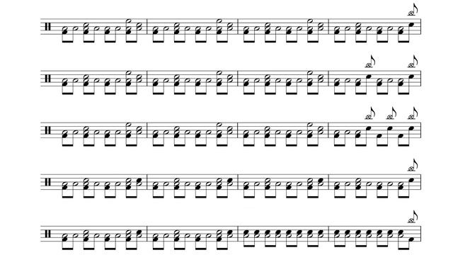 Enter Sandman - Metallica - Drum Score / Drum Sheet Music