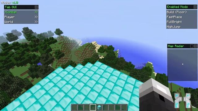 Minecraft : 1.8 .x Hacked Client - NODUS - Flying Forcefield Attack ! [HD]