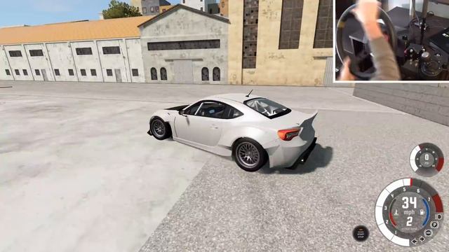 Drifting A BRZ With BIG Engine In BeamNG Drive - Logitech G29 Steering Wheel