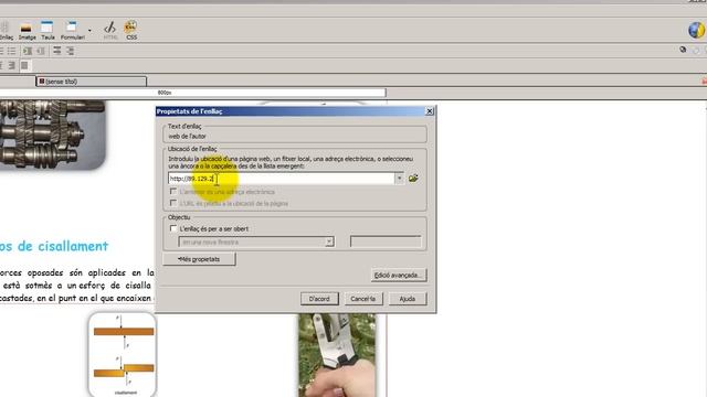 Kompozer Enllaços Interns, Externs, Correu I Marcadors.