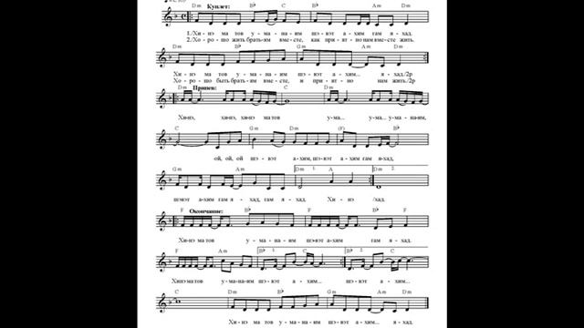 Хорошо жить братьям вместе. Ноты. (Behold, How Good It Is For Brethren To Dwell Together)