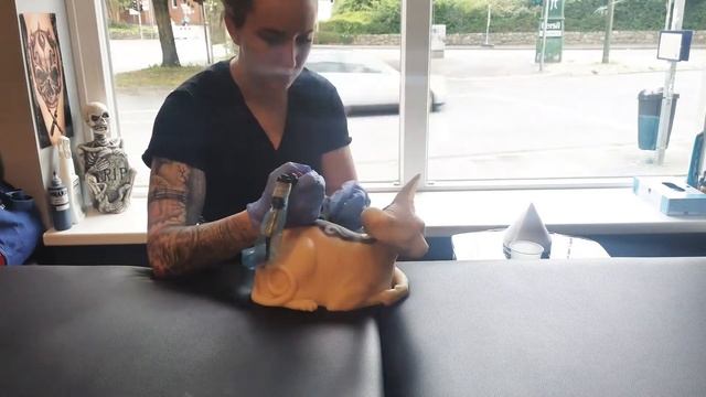 Tattooing A Silicone Sphynx Cat (part 1)