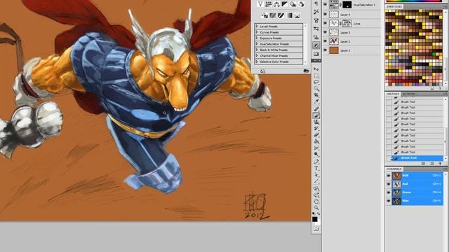 Photoshop Speed Paint Of Beta Ray Bill Over Pham Sketch