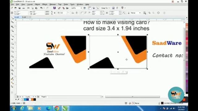 How To Make Visiting Card In Corel Draw X7 I Graphics Designing | V Card |Photoshop Ms Office