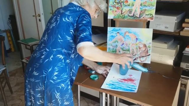 Argentina Olcese - Stende La Notte - Pittura Con Le Dita/mani - Painting Using Fingers/hands