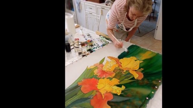 Атмосфера мастер-классов в студии батика #батик #silkpainting #холодныйбатик #росписьшелка #batik