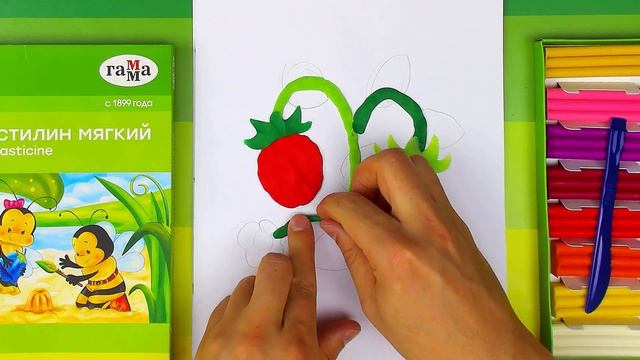 Лепка из ПЛАСТИЛИНА - поделка ЯГОДКИ