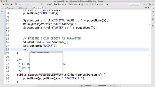 Day-7 Basics Of #PassByReference With #inheritance #polymorphism And #upcasting