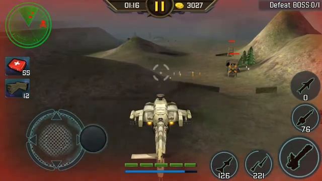 Gunship Strike 3D Boss Mode Helicopter Against Leopard Tank