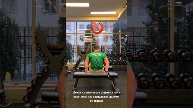 Обратные отжимания на трицепс