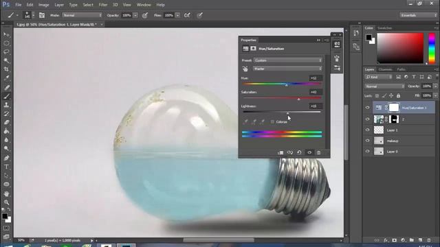 Photoshop Tutorial || Water Splash In Bulb || Hiệu Ứng Biển Cá Trong Bóng Đèn