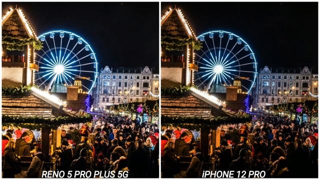 Oppo Reno 5 Pro Plus 5G VS iPhone 12 Pro Night Mode Camera Test Comparison