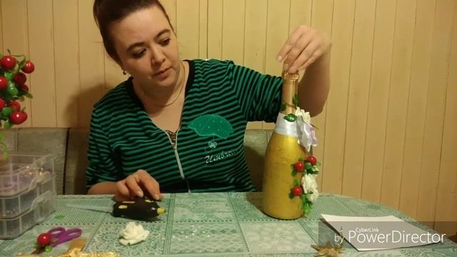 Декор праздничной бутылки