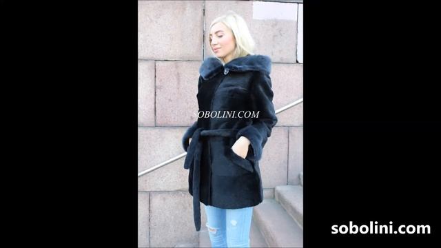 Видео Полушубок из нутрии и капюшономотделка норка Дания