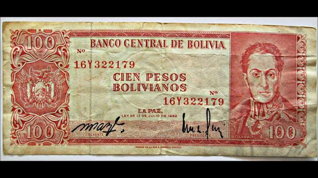 Боливия, 100 песо, 1962